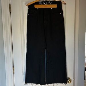 RAEY Women's Classic Black Wide Leg Jeans